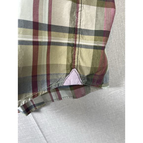 Tommy Bahama Island Modern Fit Button Shirt Poplin Cotton Green Pink Plaid Large - Picture 6 of 8